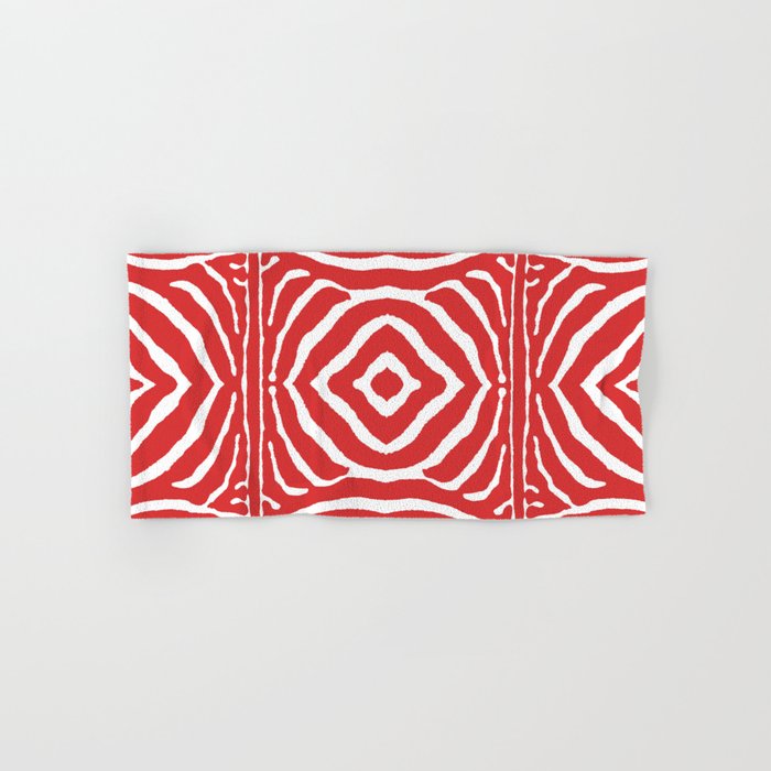 Zebra Pattern | Zebra Stripes | Zebra Red Stripes 746 Hand & Bath Towel