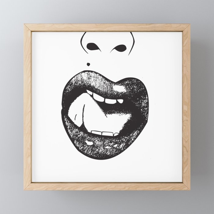 Sexy Mouth Framed Mini Art Print