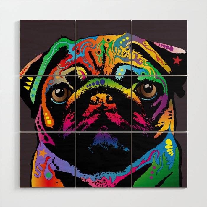 Pug Dog Wood Wall Art