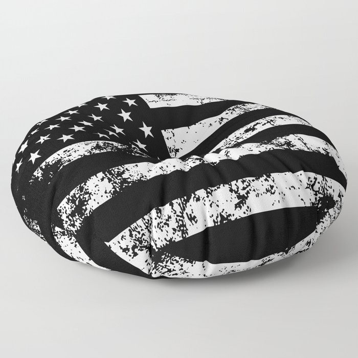 United States of America Black Flag Floor Pillow