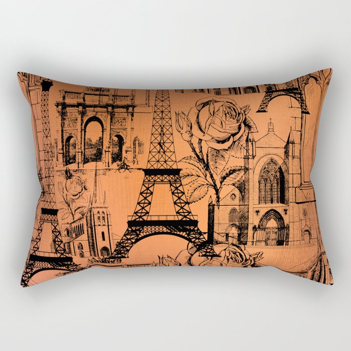 Paris - Rose Gold Rectangular Pillow