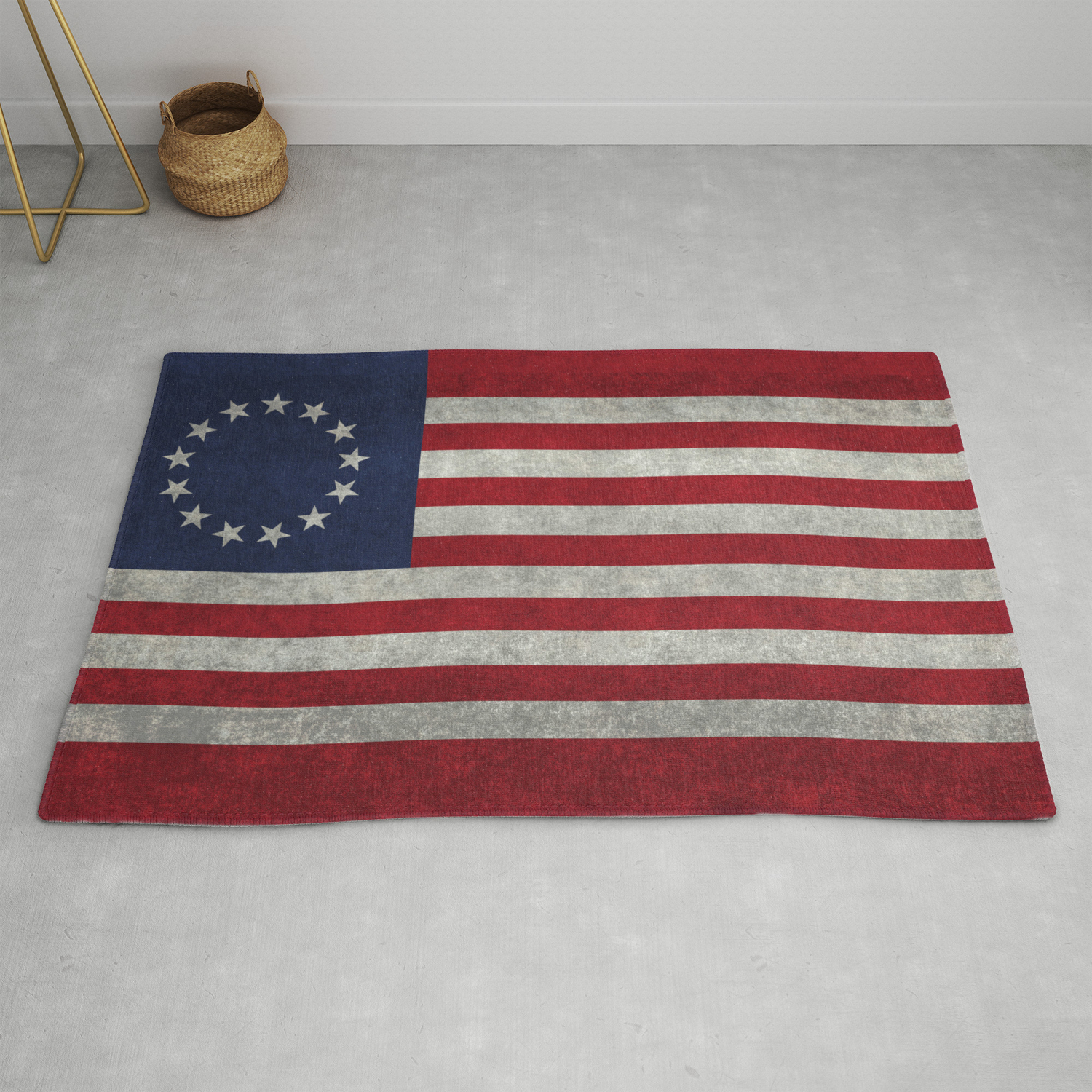 Usa Betsy Ross Flag Vintage Retro Style Rug By Brucestanfield
