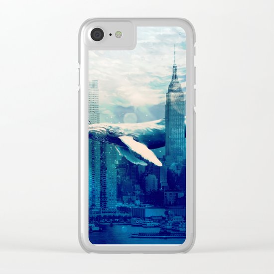 Blue Whale in NYC Clear iPhone Case