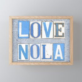 Love NOLA New Orleans Street Sign Tiles Word Art Print Louisiana Cajun French Quarter Framed Mini Art Print