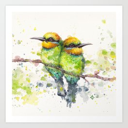 Family (Rainbow Bee Eaters) Art Print