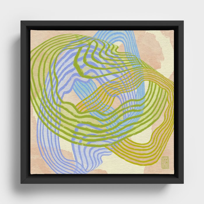 Shapes and Layers 52 Framed Canvas