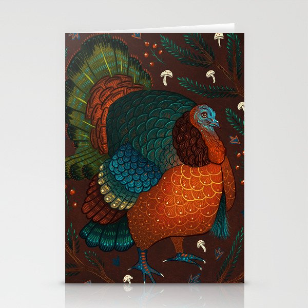 Thanksgiving Pine Turkey Stationery Cards