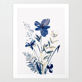 Blue flowers Art Print