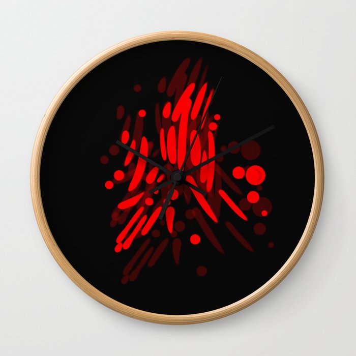 red pattern 2 Wall Clock