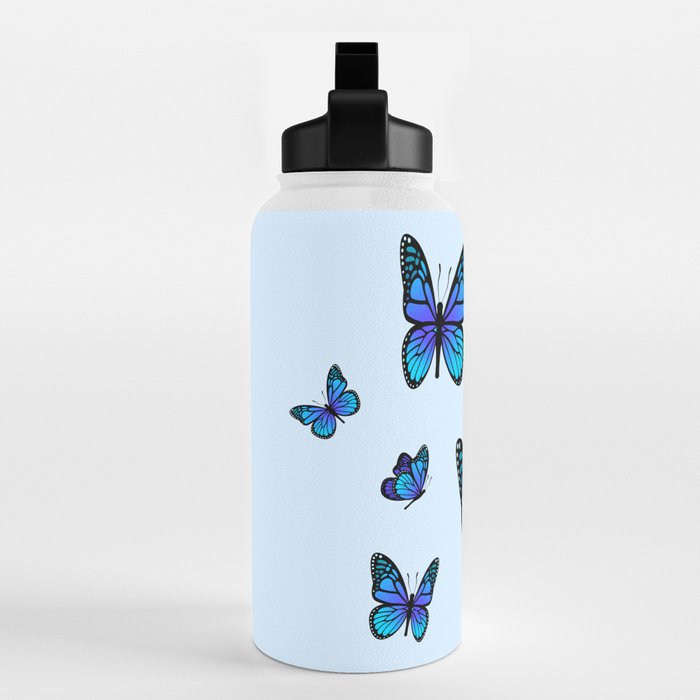 Water Bottle Butterfly Grey
