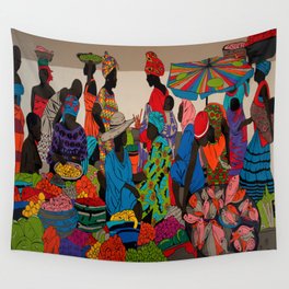 African market 3 Wall Tapestry