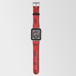 Red And Blue Silhouettes Of Vintage Nautical Pattern Apple Watch Band
