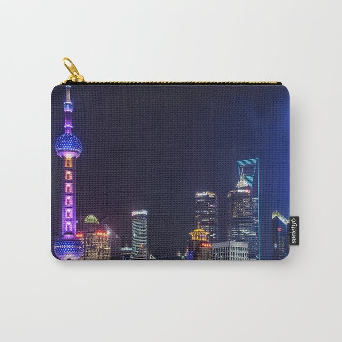 China Photography - Night Life In The Chinese City Shanghai Carry-All Pouch