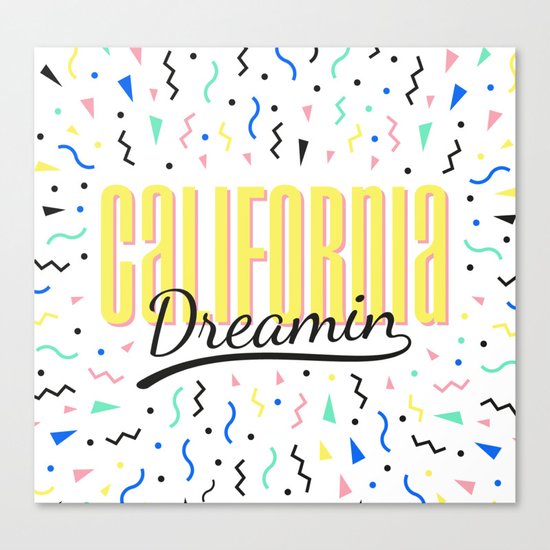 California dreamin (memphis pattern) Canvas Print