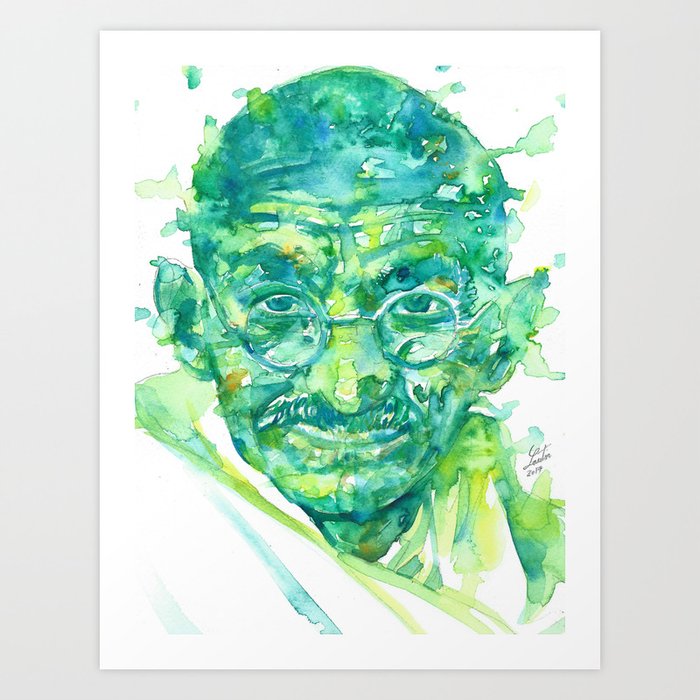 Mahatma Gandhi Portrait Art Print By Lautir Society6