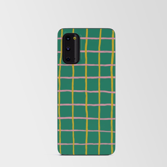 Retro Hygge Checkered Plaid in Green  Android Card Case