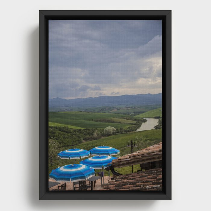 Come rain or come shine Tuscany Italy Framed Canvas