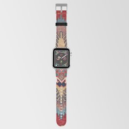 Tribal Honeycomb Palmette II // 19th Century Authentic Colorful Red Flower Accent Pattern Apple Watch Band