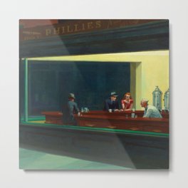 Nighthawks by Edward Hopper Metal Print | American, Art, Fineart, Edwardhopper, Vintage, Bar, Night, Painting, Americanart, People 
