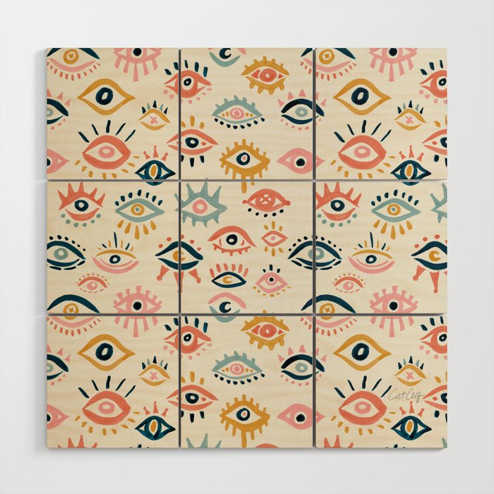 Mystic Eyes – Primary Palette Wood Wall Art
