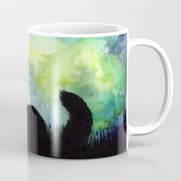 Galaxy Sky and Cat Silhouette Coffee Mug