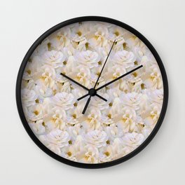 White roses - vintage Wall Clock