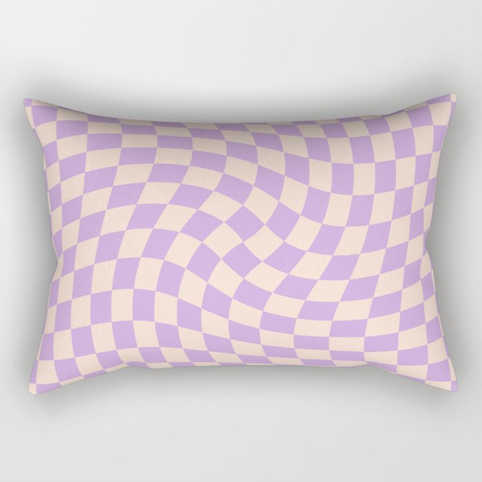 Check V - Lilac Twist — Checkerboard Print Rectangular Pillow