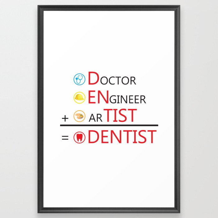 Dentist Funny Dental Hygienist Framed Art Print