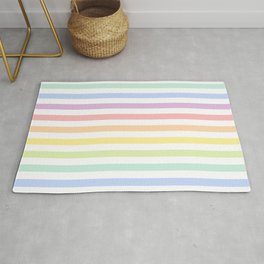 Pastel Rainbow Stripes Rug