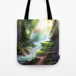 Magical Forest Stream Tote Bag
