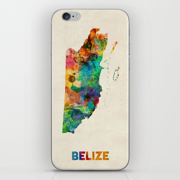 Belize Watercolor Map iPhone Skin