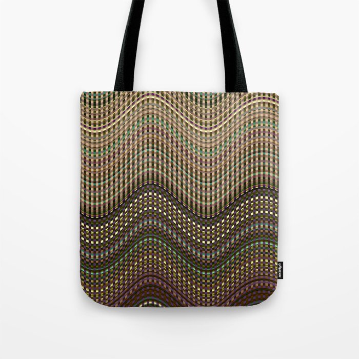 Brown Tones Wavy Lines Pattern Tote Bag