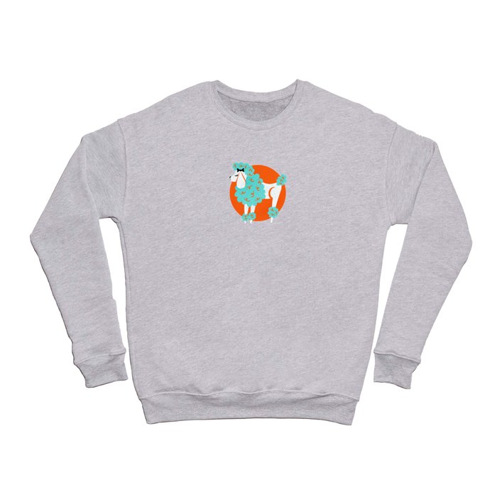 Poodle Puffs – Tangerine & Turquoise Crewneck Sweatshirt