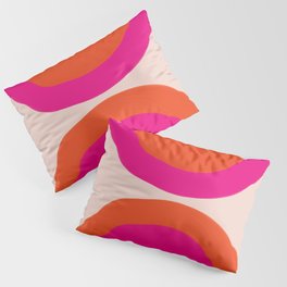 Curved Trajectories (Fuchsia Pink and Orange) Pillow Sham