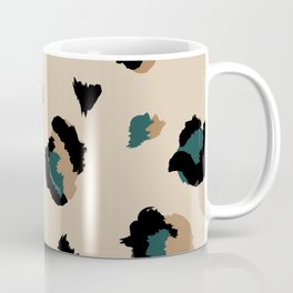 Leopard Print and Teal- Light Tan Coffee Mug