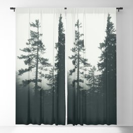 Nostalgia Mon Amour // Misty Fairytale Forest With Cascadia Trees Covered In Magic Fog Series Blackout Curtain