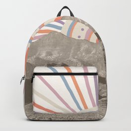 Bohemian Tribal Sun / Abstract Vintage Mountain Happy Summer Vibes Retro Colorful Pastel Sky Artwork Backpack