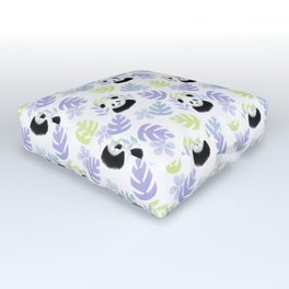 Honeydew, Lilac, and Sky Blue Panda Pattern - 1000Pandas by Amanda Roos Outdoor Floor Cushion