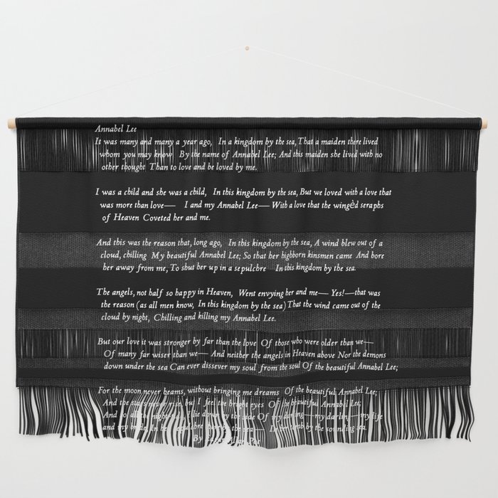 Annabel Lee Edgar Allan Poe black Classic Poem Wall Hanging