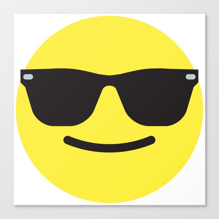 Smiling Sunglasses Face Emoji Canvas Print