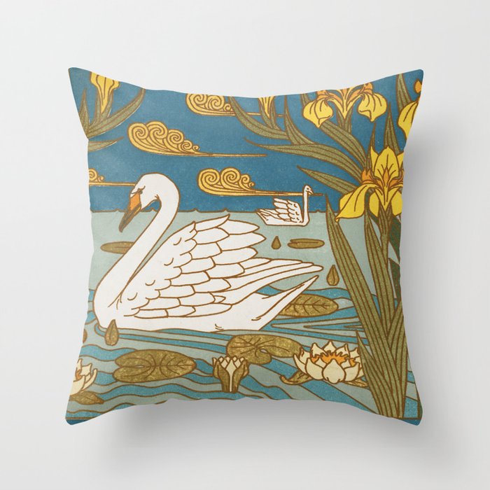 Swans L'animal Dans La Decoration Retro Art Throw Pillow