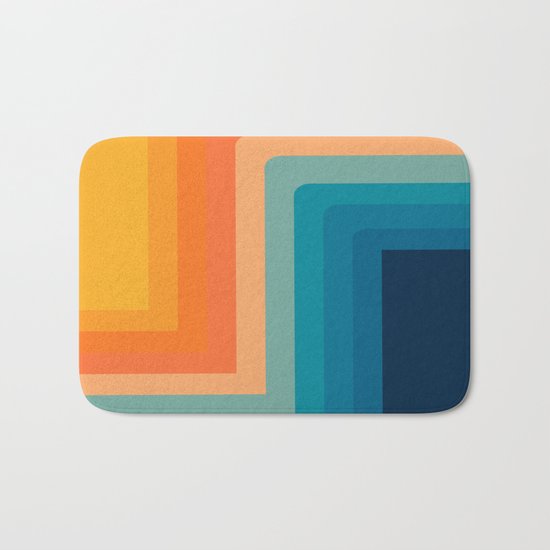 Retro 70s Color Lines Bath Mat