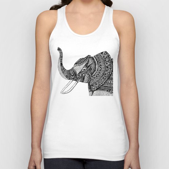 Allison Elephant Black and White Unisex Tank Top