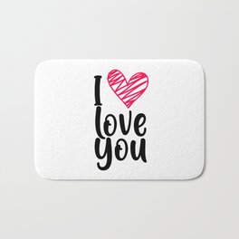 I love you 1 Bath Mat | Friends, Cupid, Hugs, Iloveyou, Valentinesday, Party, Corazon, Amor, Couple, Black And White 