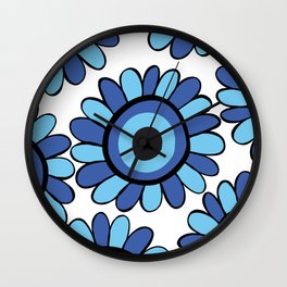 Evil Eye Sunflower Pattern #1 #wall #art #society6 Wall Clock