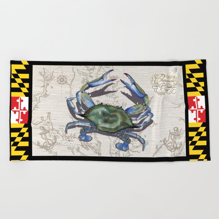 Blue Crab Chesapeake Bay Map Beach Towel | Painting, Blue-crab, Chesapeake-bay-map, Maryland-graphics, Blue-crab-art, Blue-crab-decor, Blue-crab-mug, Blue-crab-duvet