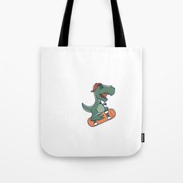 Dinosaur Skateboard boy Tote Bag