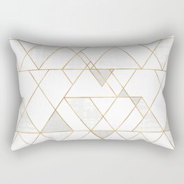 Mod Triangles Gold and white Rectangular Pillow