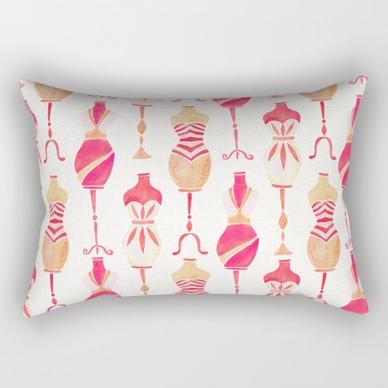 Vintage Dress Forms – Pink Ombré Palette Rectangular Pillow