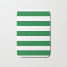 La Salle green - solid color - white stripes pattern Bath Mat | Vectors, Minimalist, Modern, Makeitcolorful, Green, Colour, Amazing, Pattern, Abstract, Color 
